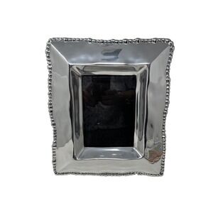 Beatriz Pearl Organico Silver Metal Picture Frame 12x10.5 For A 5"x7" Picture